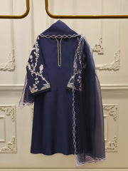 3 Piece-  Pure Embroidered Sheesha Silk Suit S112967