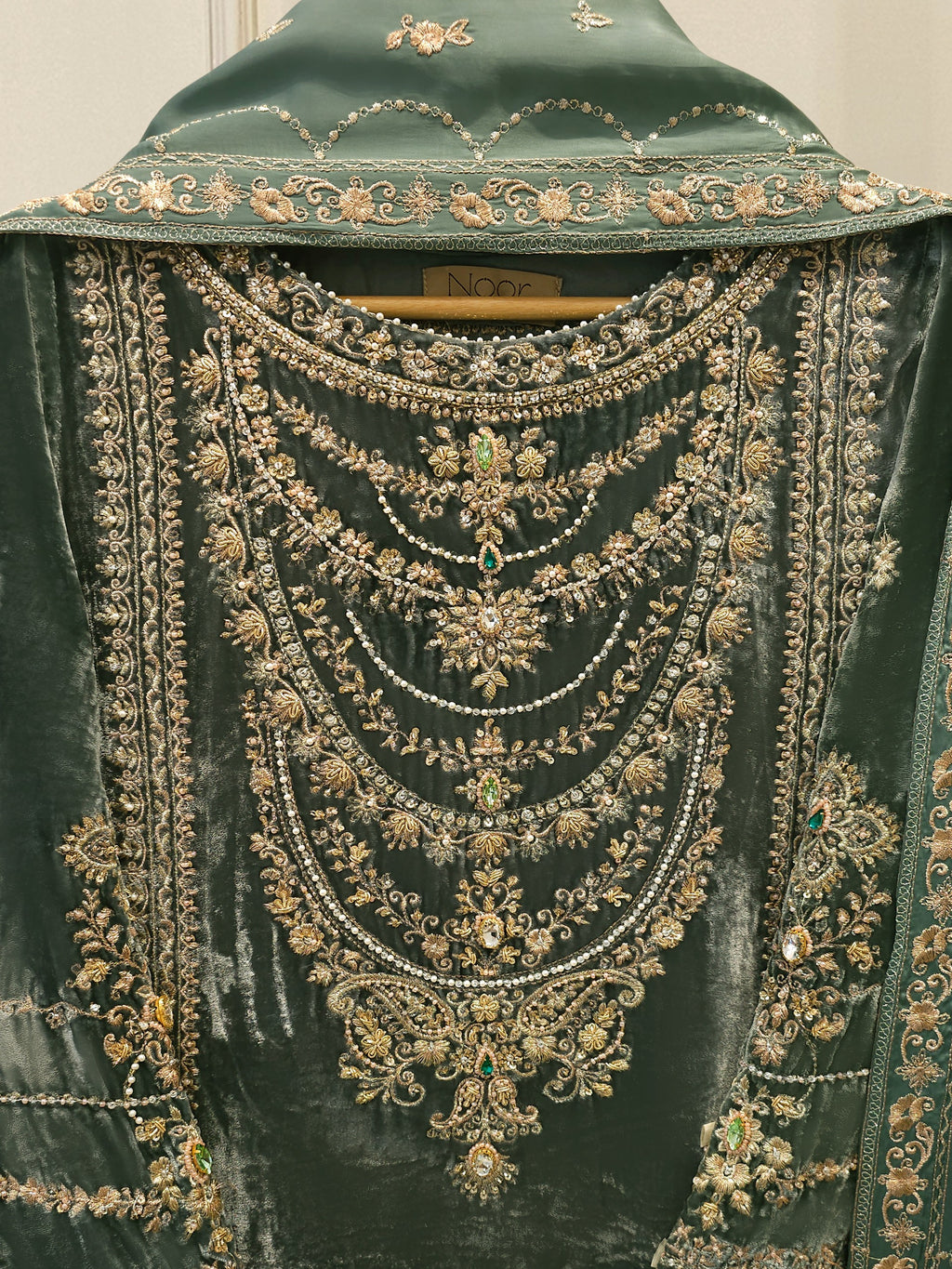 3 Piece - Embroidered Velvet Suit WS00220
