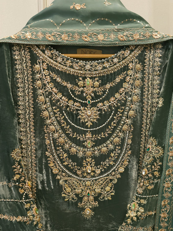 3 Piece - Embroidered Velvet Suit WS00220