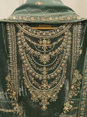 3 Piece - Embroidered Velvet Suit WS00220