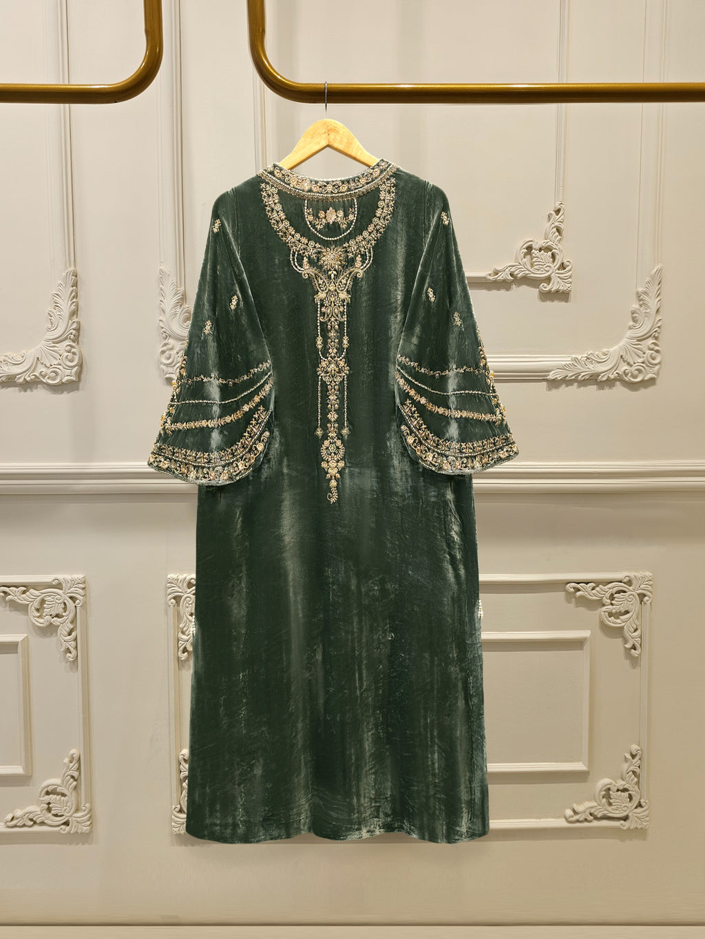 3 Piece - Embroidered Velvet Suit WS00220