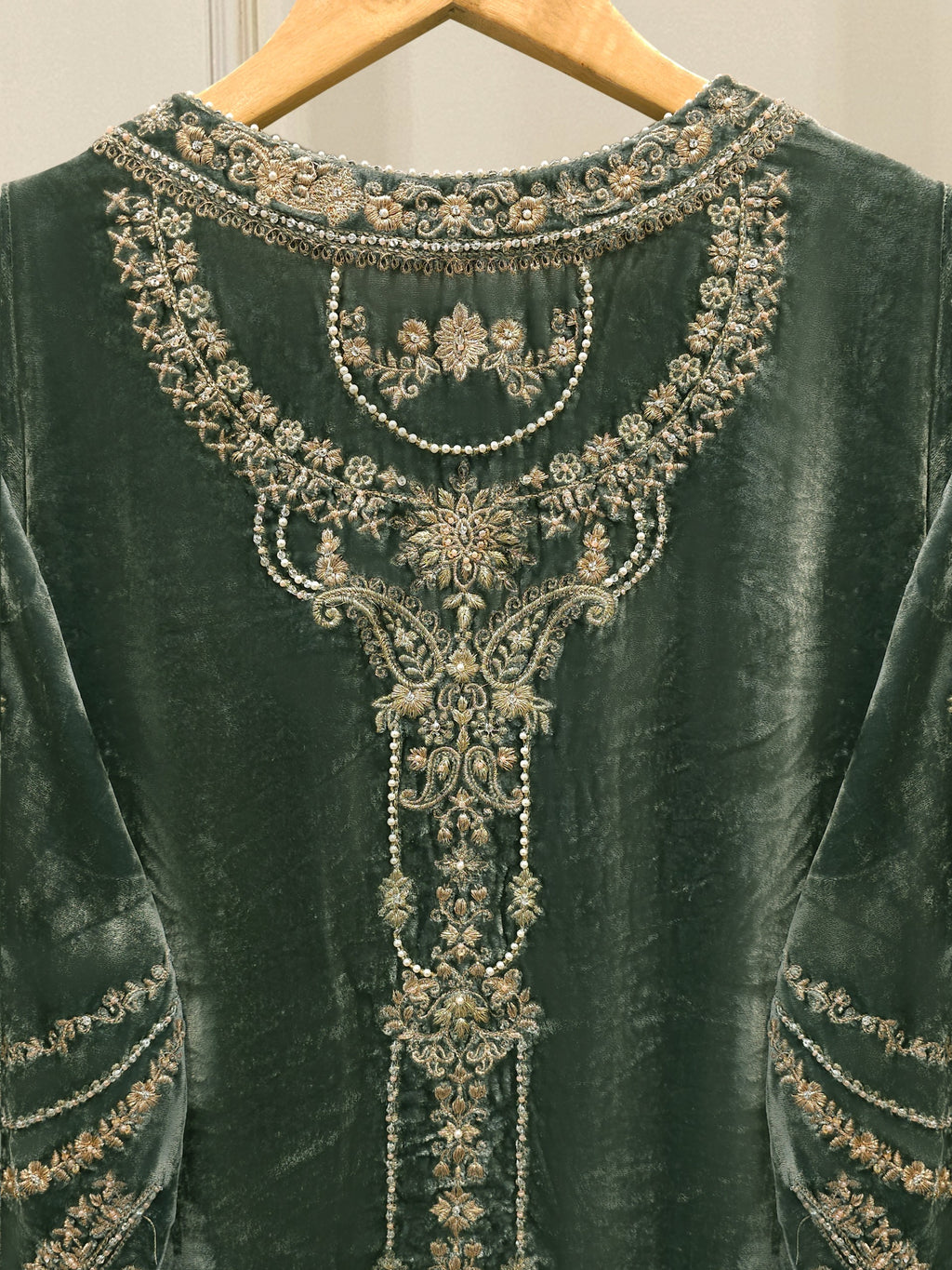 3 Piece - Embroidered Velvet Suit WS00220