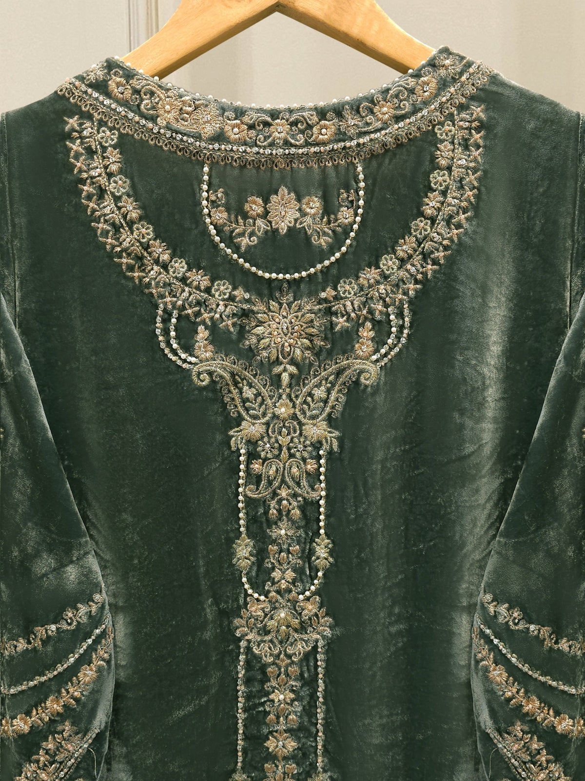 3 Piece - Embroidered Velvet Suit WS00220