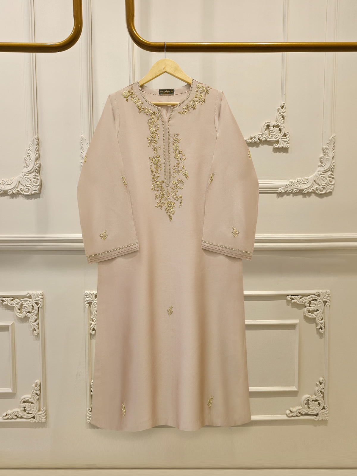 Pure Embroidered Sheesha Silk Shirt S112975