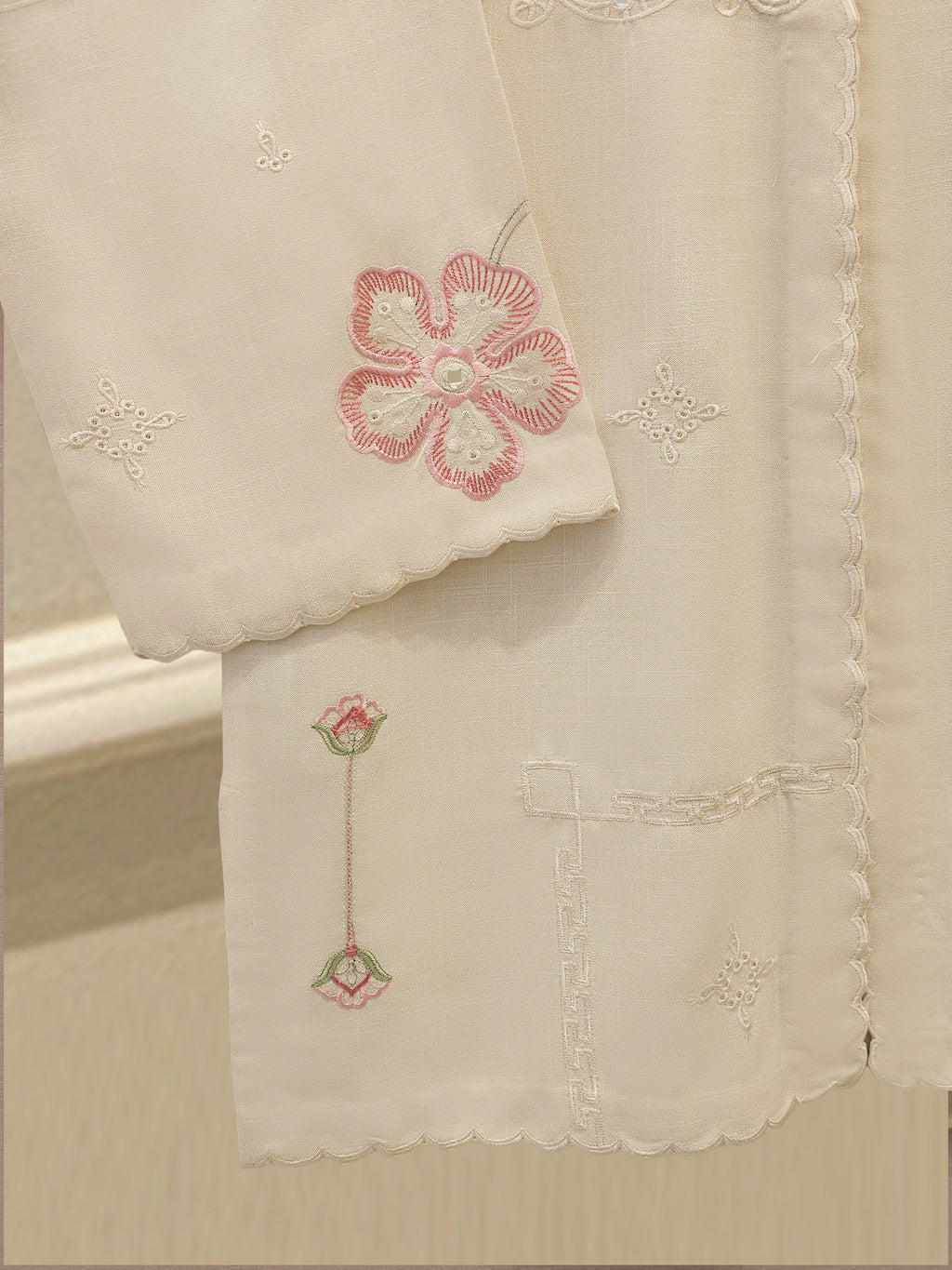 2 Piece - Embroidered Linen Suit WS00219