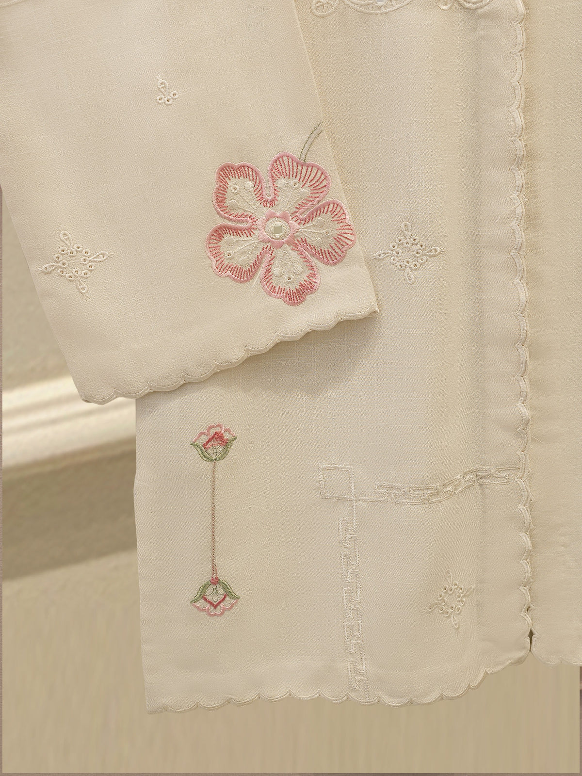 2 Piece - Embroidered Linen Suit WS00219