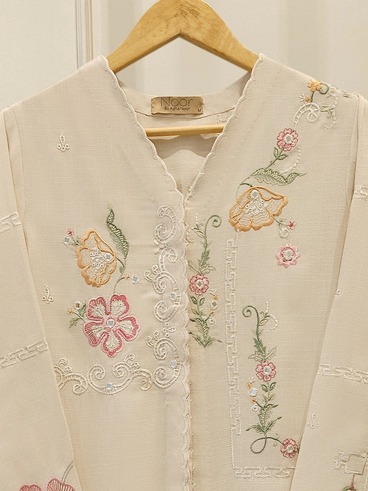 2 Piece - Embroidered Linen Suit WS00219