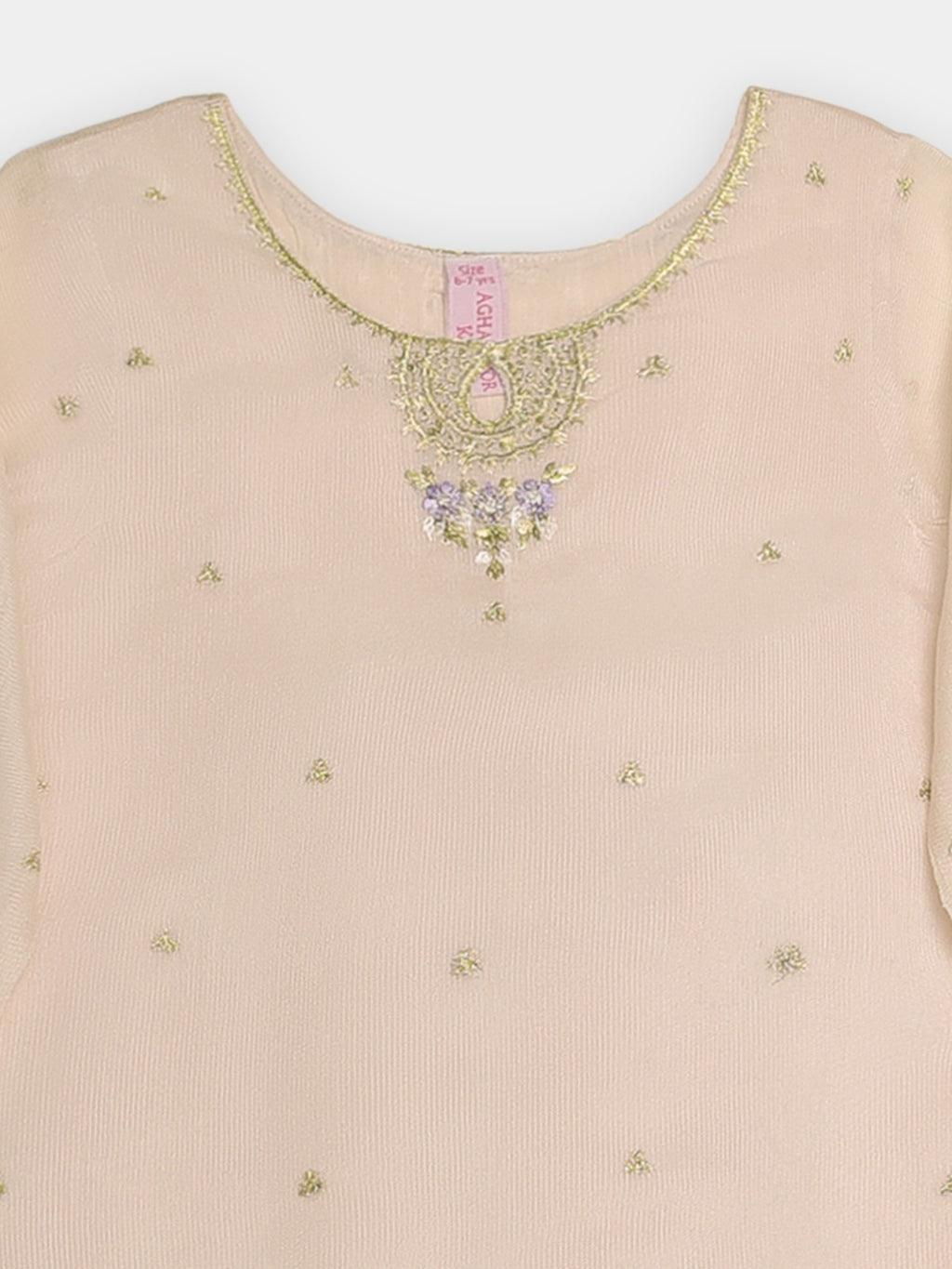 (Kids) 3 Piece - Embroidered Cotton Net Suit BRK-04