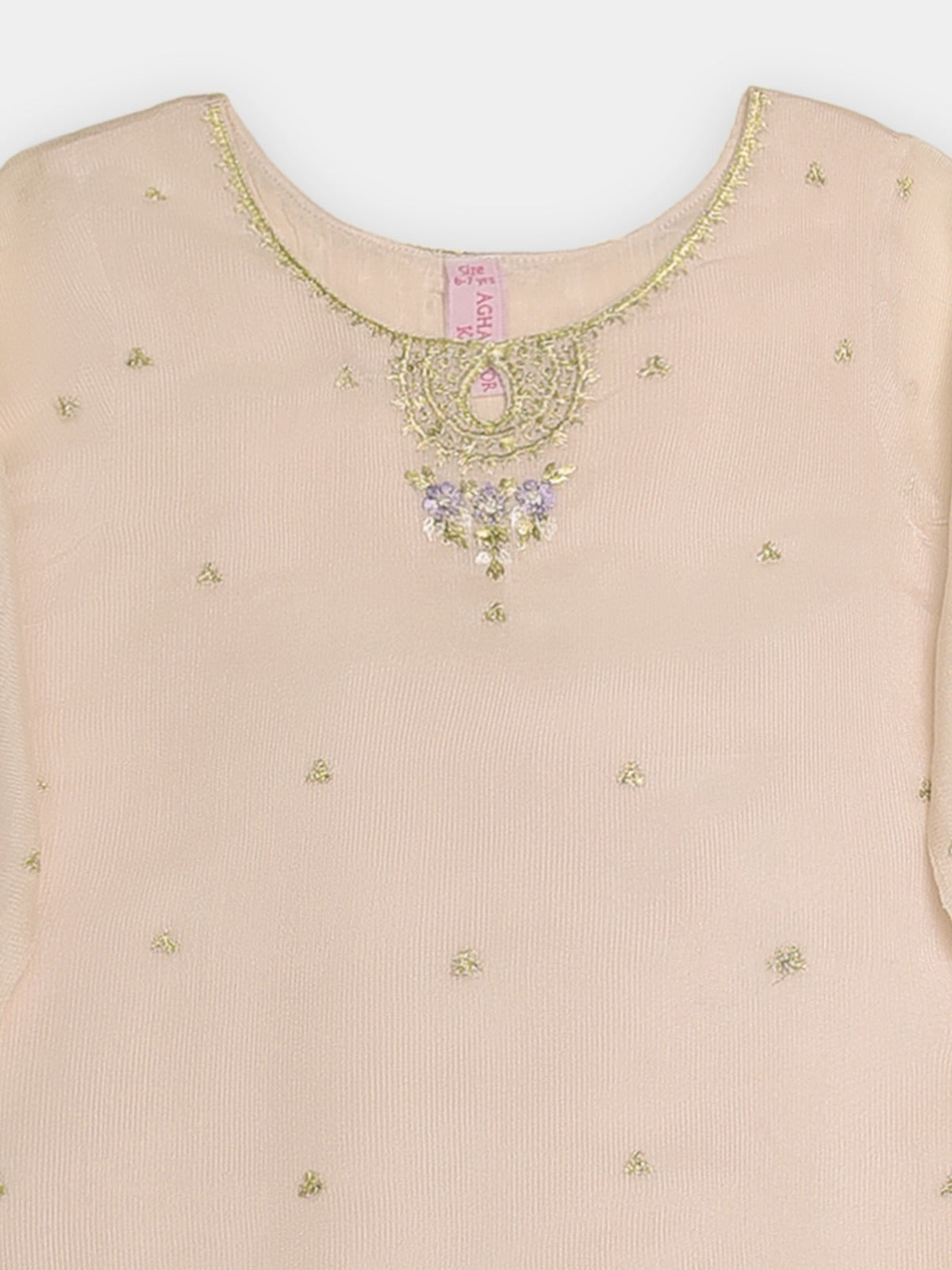 (Kids) 3 Piece - Embroidered Cotton Net Suit BRK-04