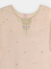 (Kids) 3 Piece - Embroidered Cotton Net Suit BRK-04