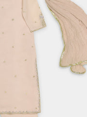 (Kids) 3 Piece - Embroidered Cotton Net Suit BRK-04