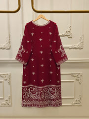 3 Piece - Pure Embroidered Cotton Net Suit S112982