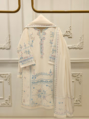 3 Piece - Embroidered Kora Cotton Suit  S113019