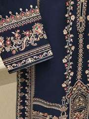 3 Piece-  Pure Embroidered Sheesha Silk Suit S113015