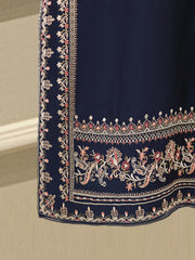 3 Piece-  Pure Embroidered Sheesha Silk Suit S113015