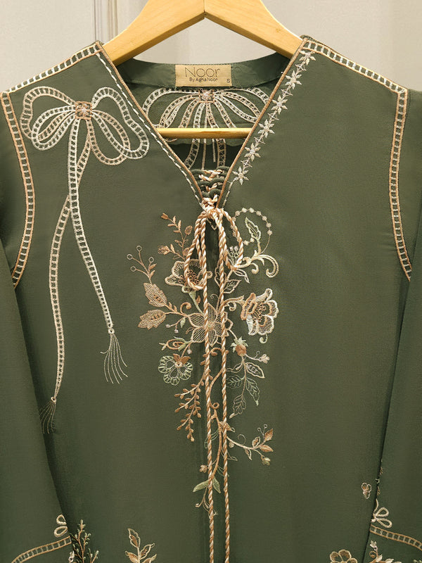 2 Piece - Embroidered Linen Suit WS00236