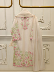 3 Piece - Embroidered Cambric Suit  S113083
