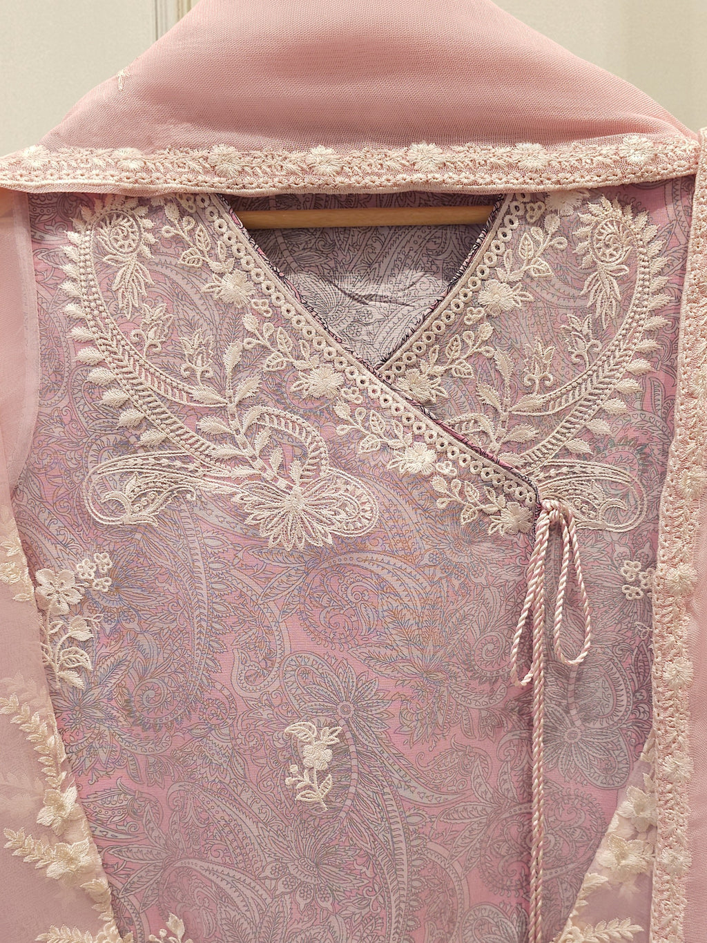 3 Piece - Pure Organza Embroidered Suit S113120