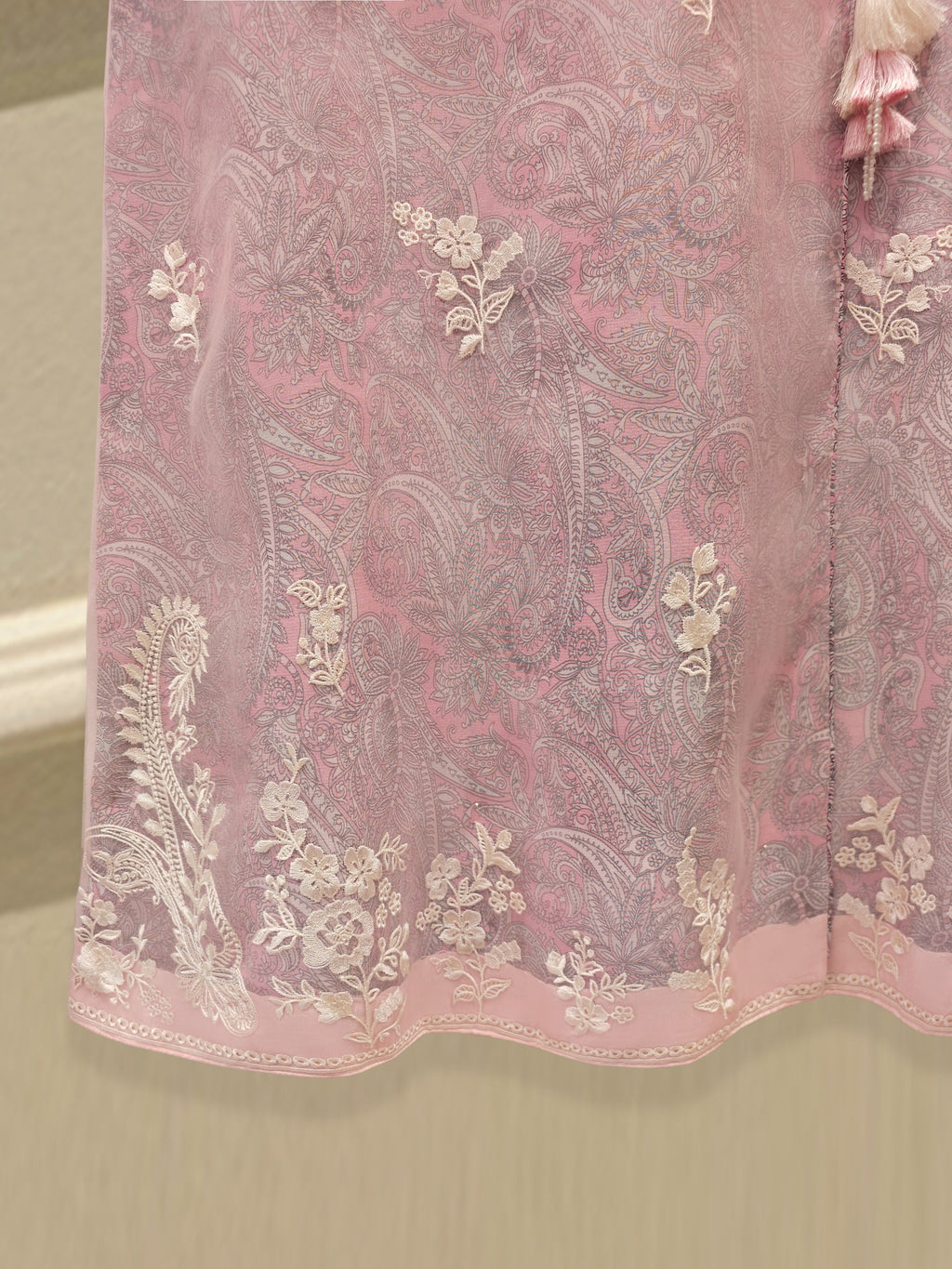 3 Piece - Pure Organza Embroidered Suit S113120