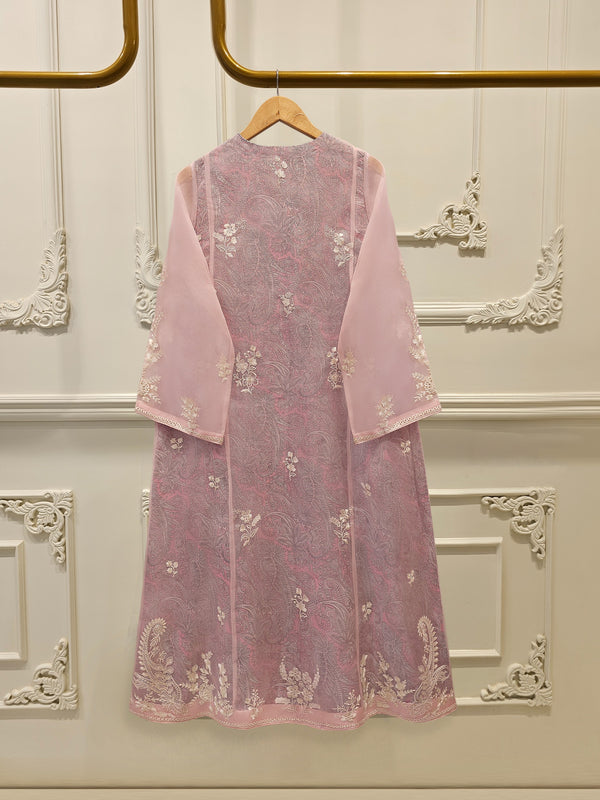 3 Piece - Pure Organza Embroidered Suit S113120