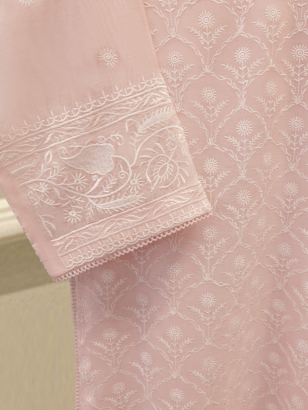 3 Piece - Pure Embroidered Cotton Net Suit S113118