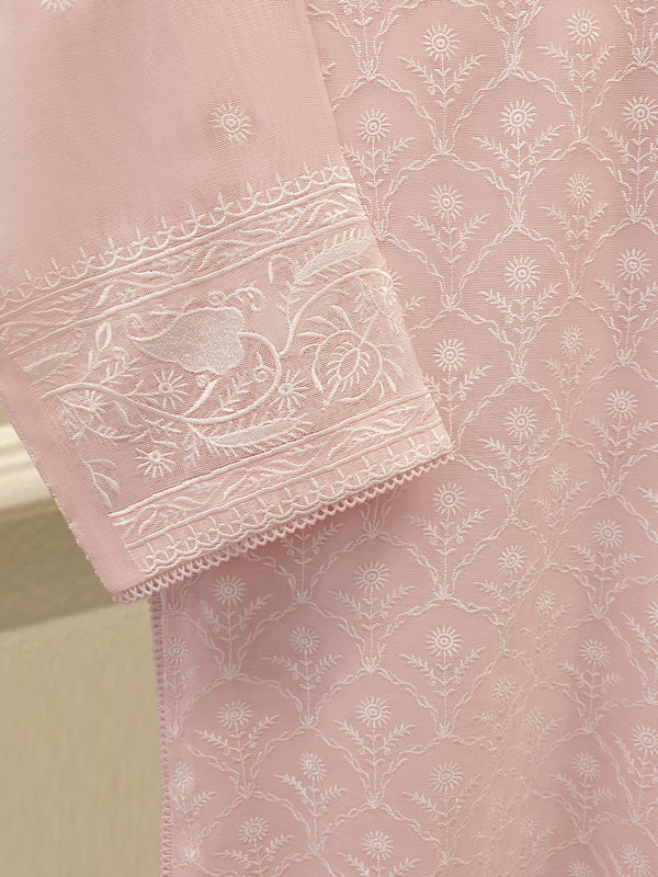 3 Piece - Pure Embroidered Cotton Net Suit S113118