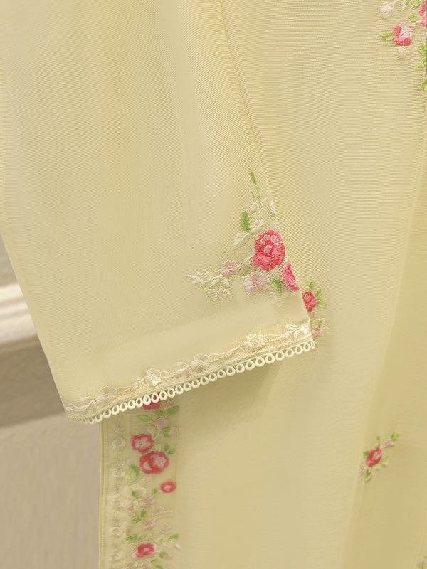 3 Piece - Pure Embroidered Cotton Net S113284