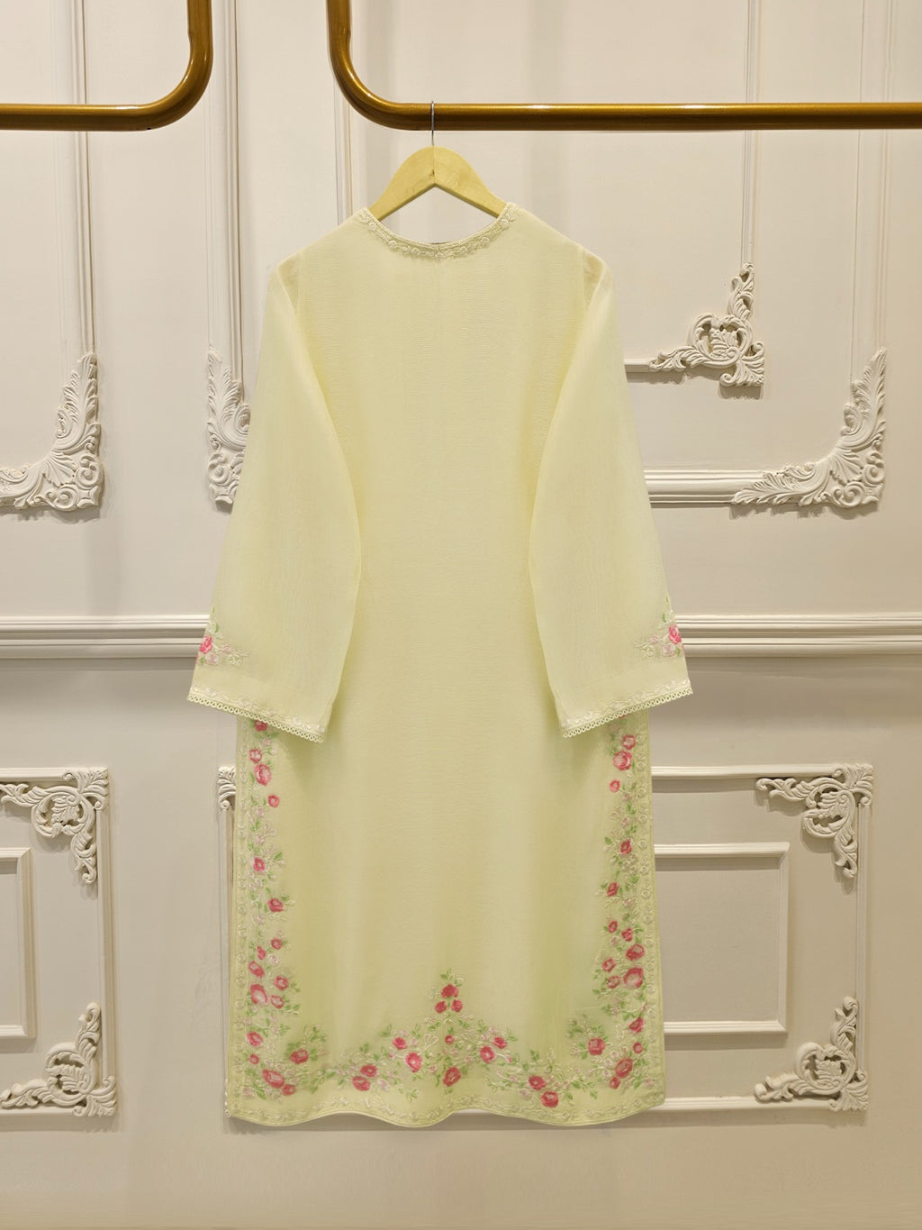 3 Piece - Pure Embroidered Cotton Net S113284