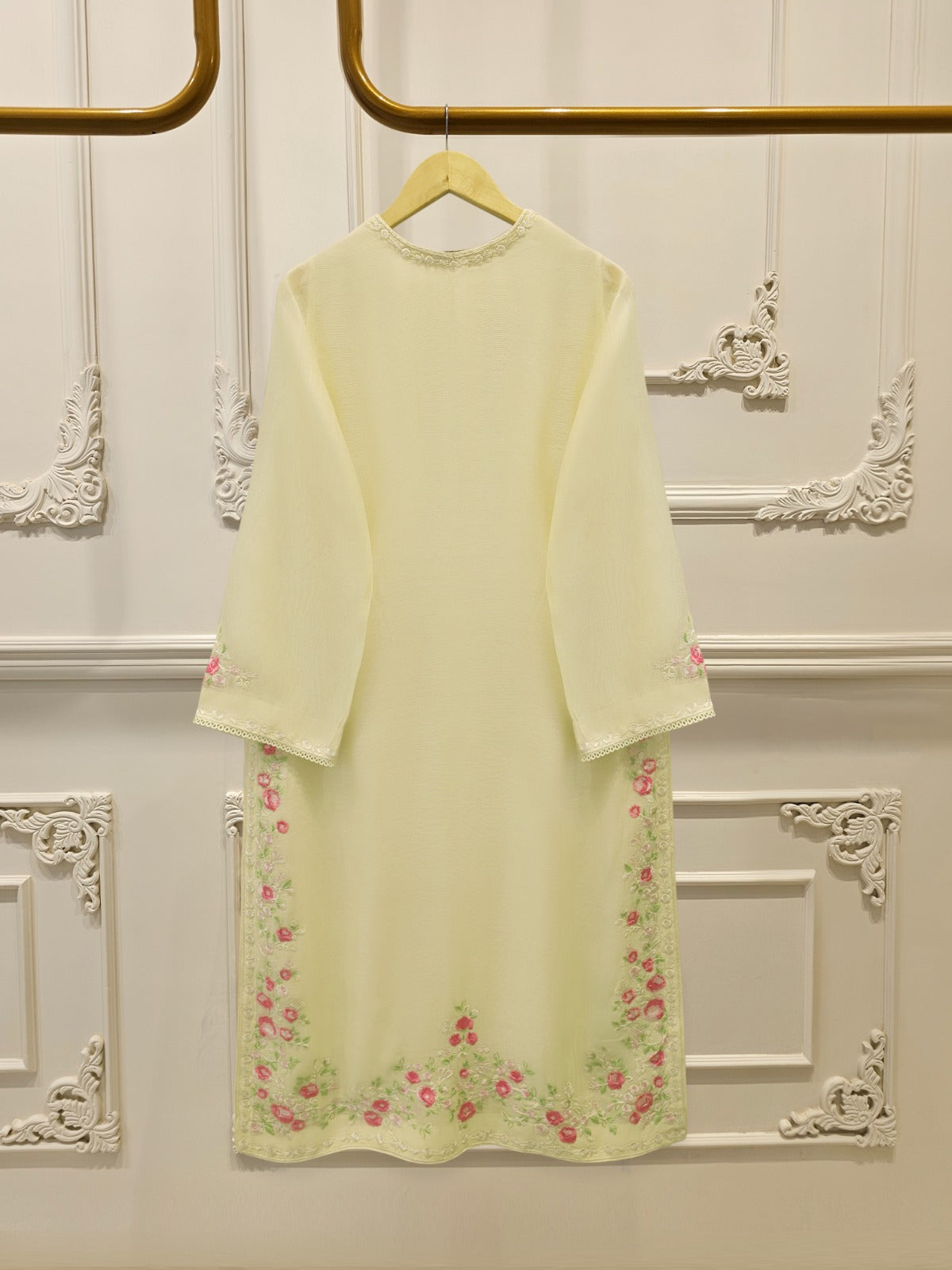 3 Piece - Pure Embroidered Cotton Net S113284