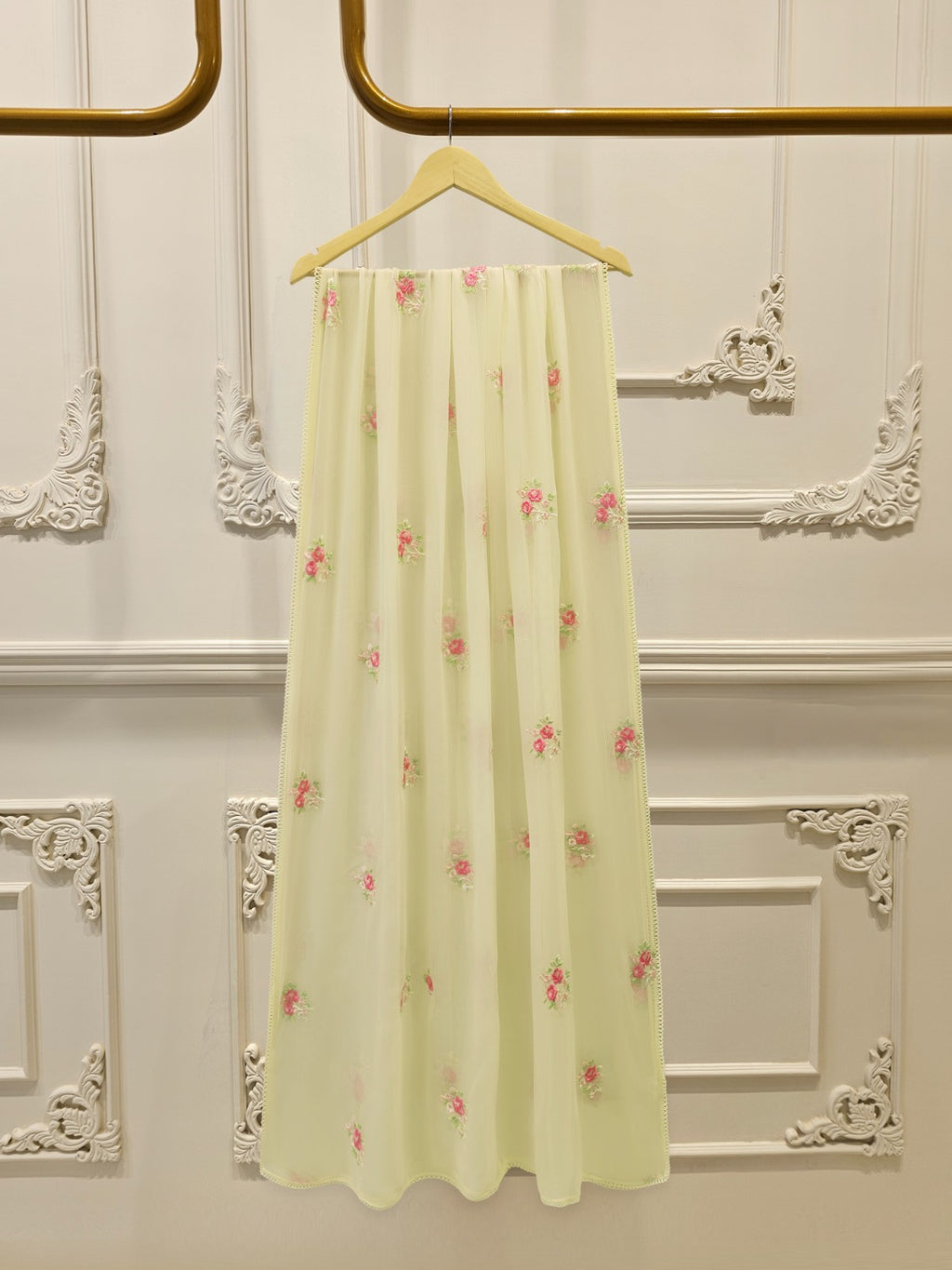 3 Piece - Pure Embroidered Cotton Net S113284