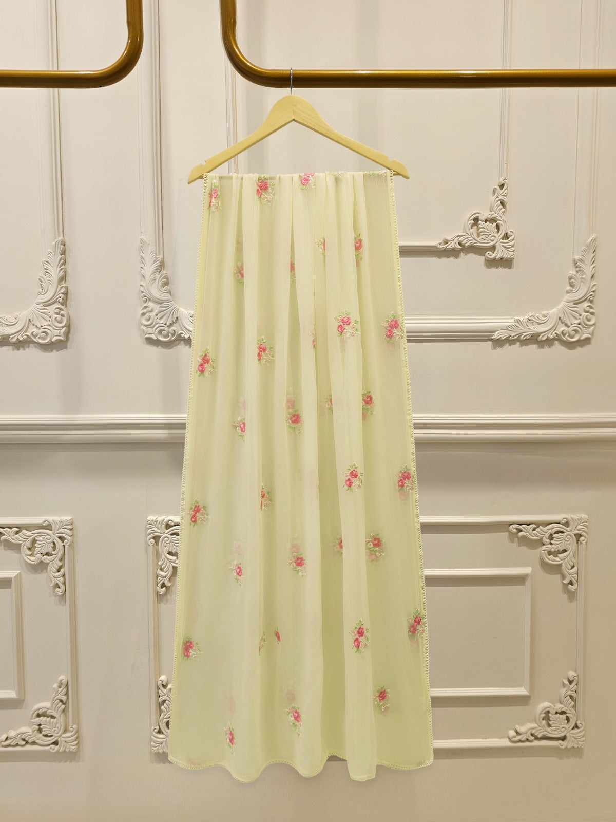 3 Piece - Pure Embroidered Cotton Net S113284
