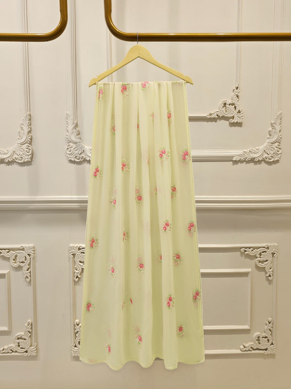 3 Piece - Pure Embroidered Cotton Net S113284