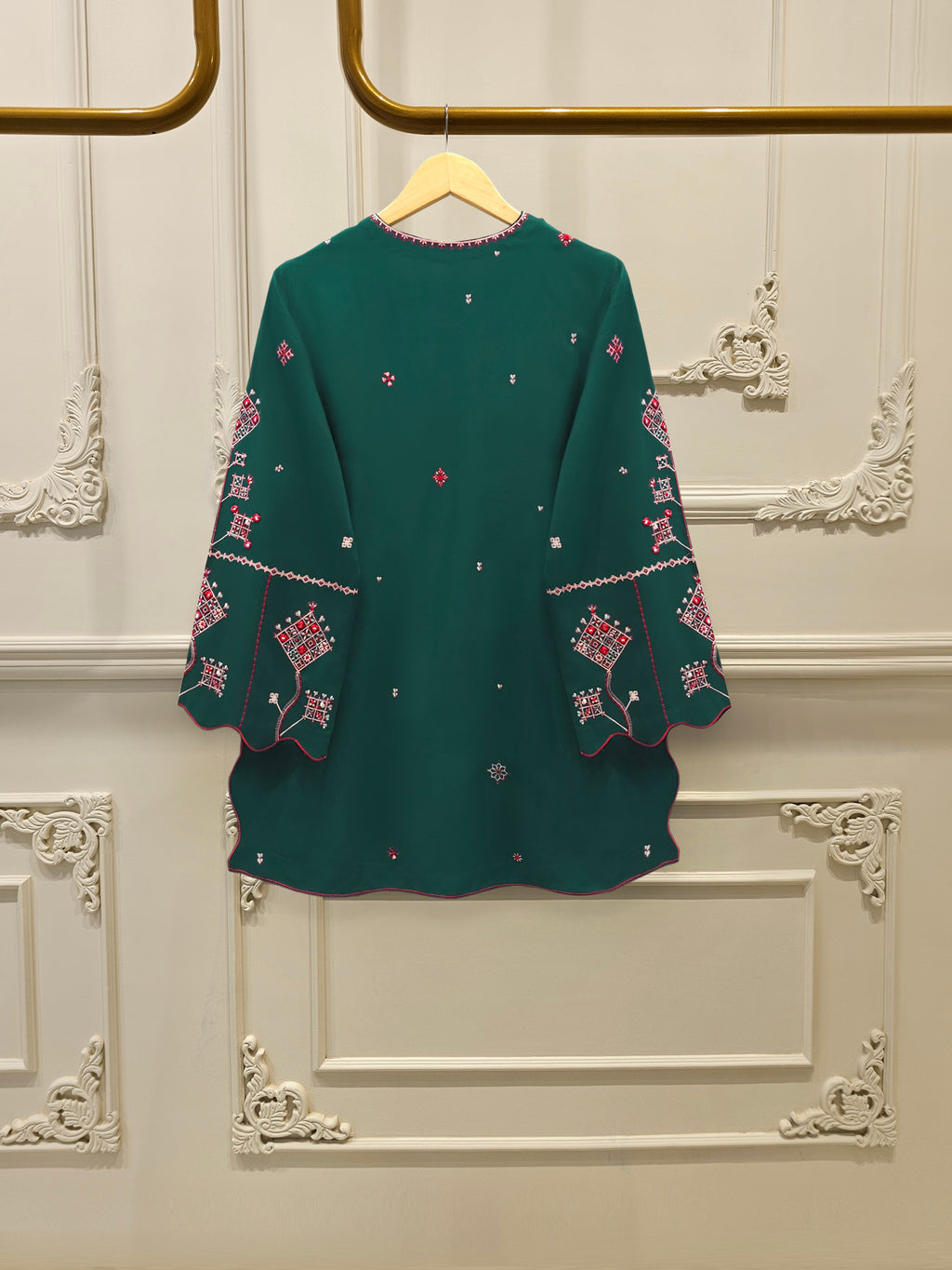 2 Piece - Embroidered Linen Suit WS00248