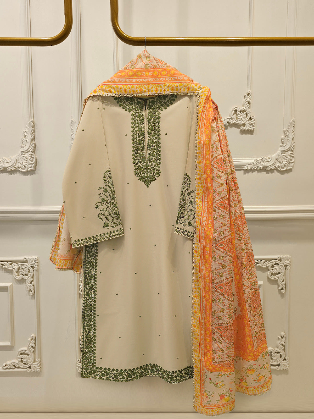 3 Piece - Embroidered  Cambric Suit S113392
