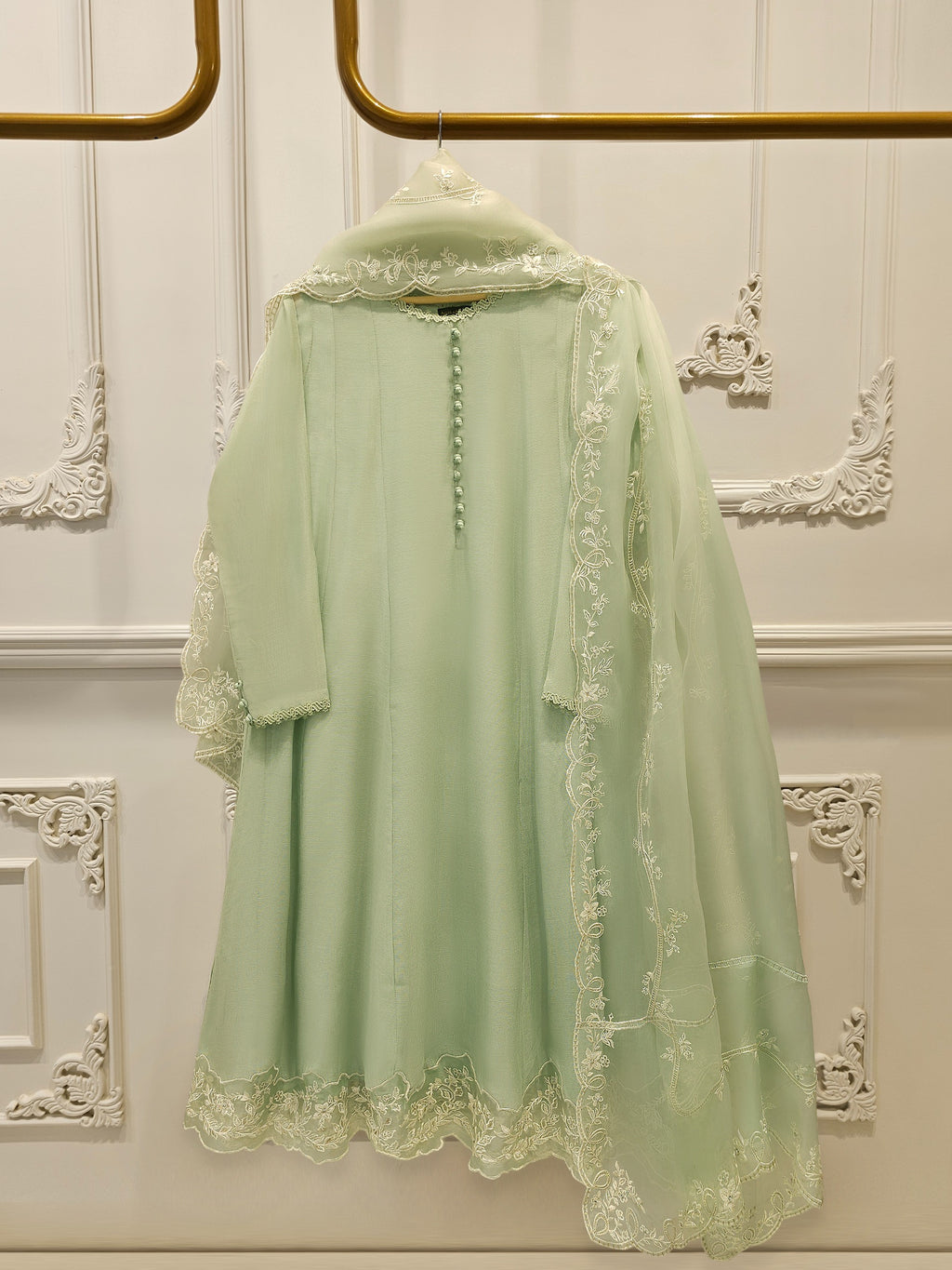 3 Piece - Pure Embroidered Cotton Net Suit S113486