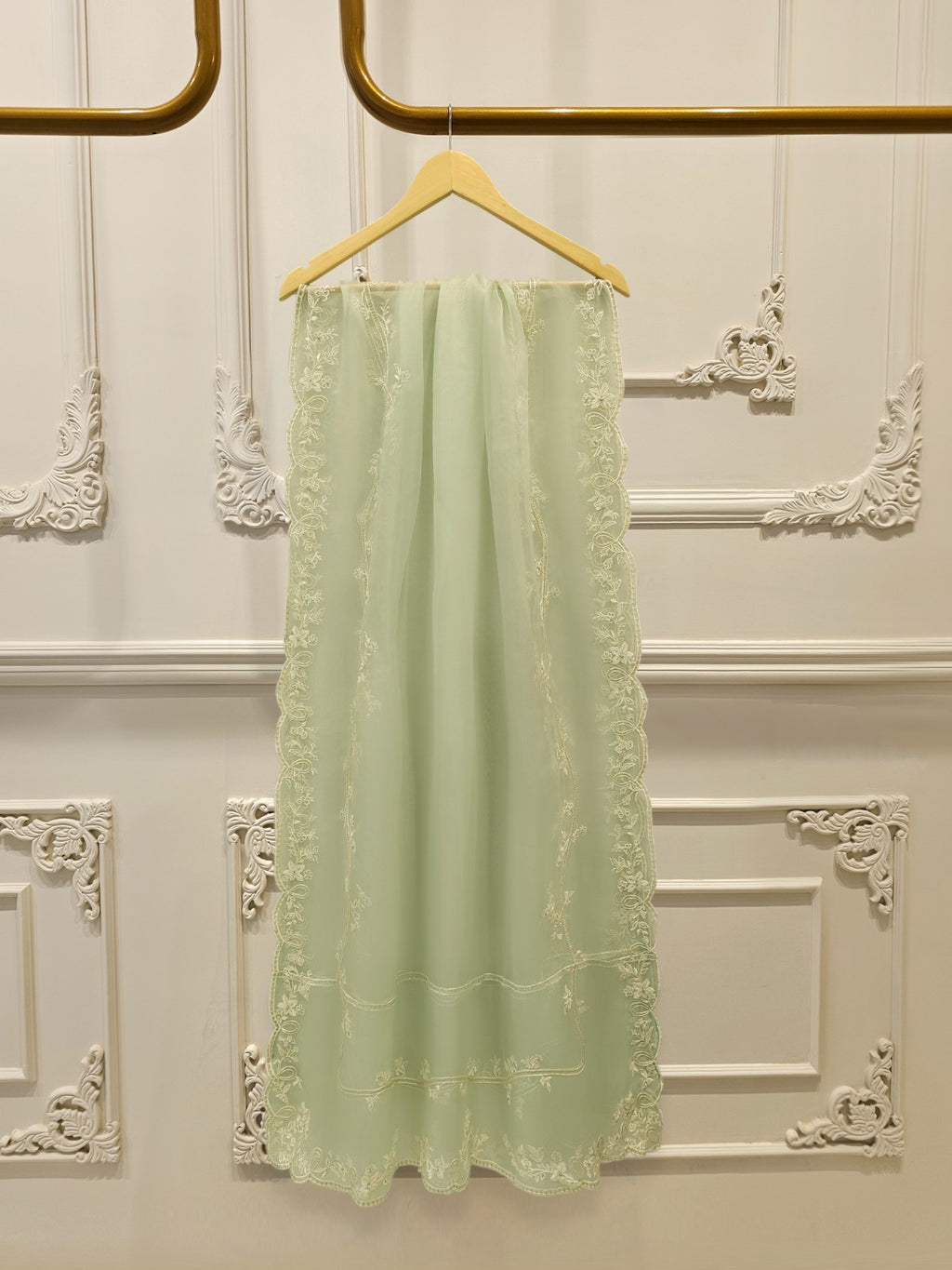 3 Piece - Pure Embroidered Cotton Net Suit S113486