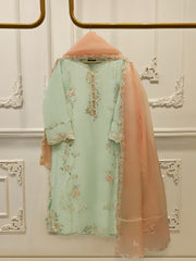 3 Piece- Pure Sheesha Silk Embroidered Suit S113491