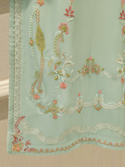 3 Piece - Pure Chiffon Embroidered Suit S113572