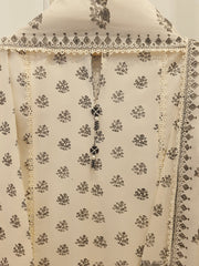 3 Piece - Hand Block Printed Kora Cotton Suit  S113596