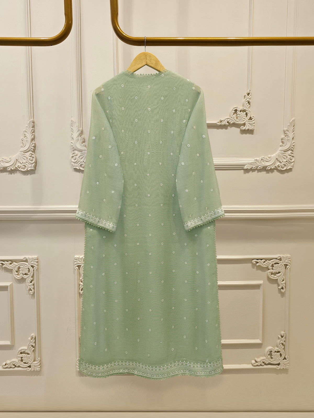 3 Piece - Pure Embroidered Cotton Net Suit S113595