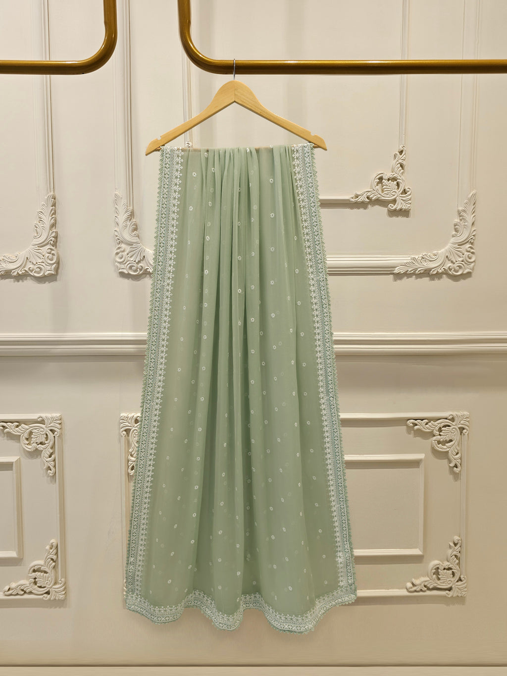 3 Piece - Pure Embroidered Cotton Net Suit S113595