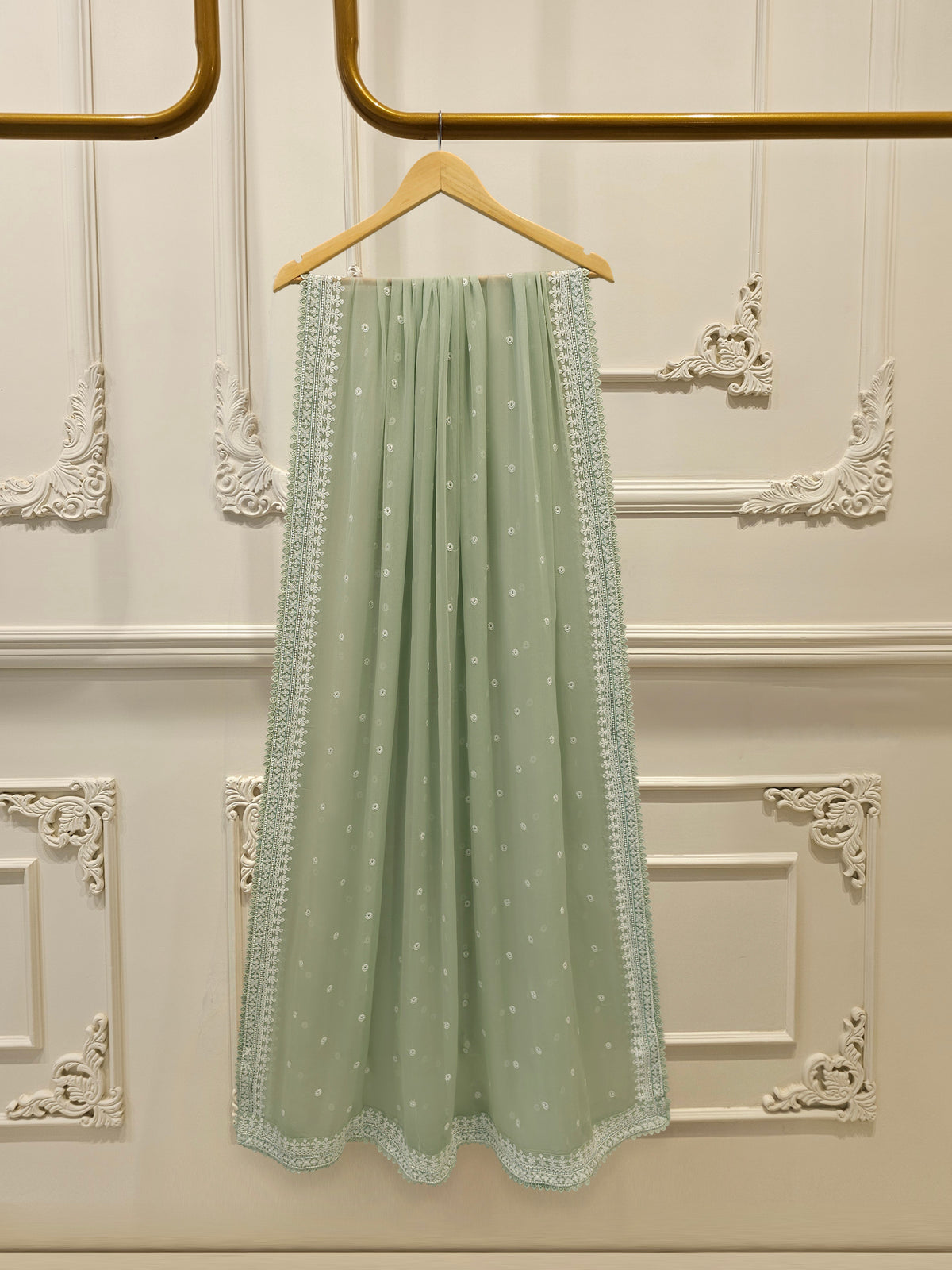3 Piece - Pure Embroidered Cotton Net Suit S113595