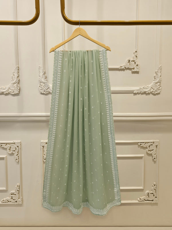 3 Piece - Pure Embroidered Cotton Net Suit S113595