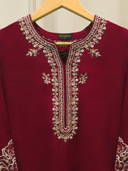 2 Piece- Pure Sheesha Silk Embroidered Suit S113616