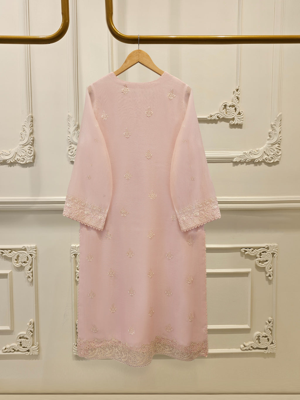 3 Piece - Pure Embroidered Cotton Net Suit S114014