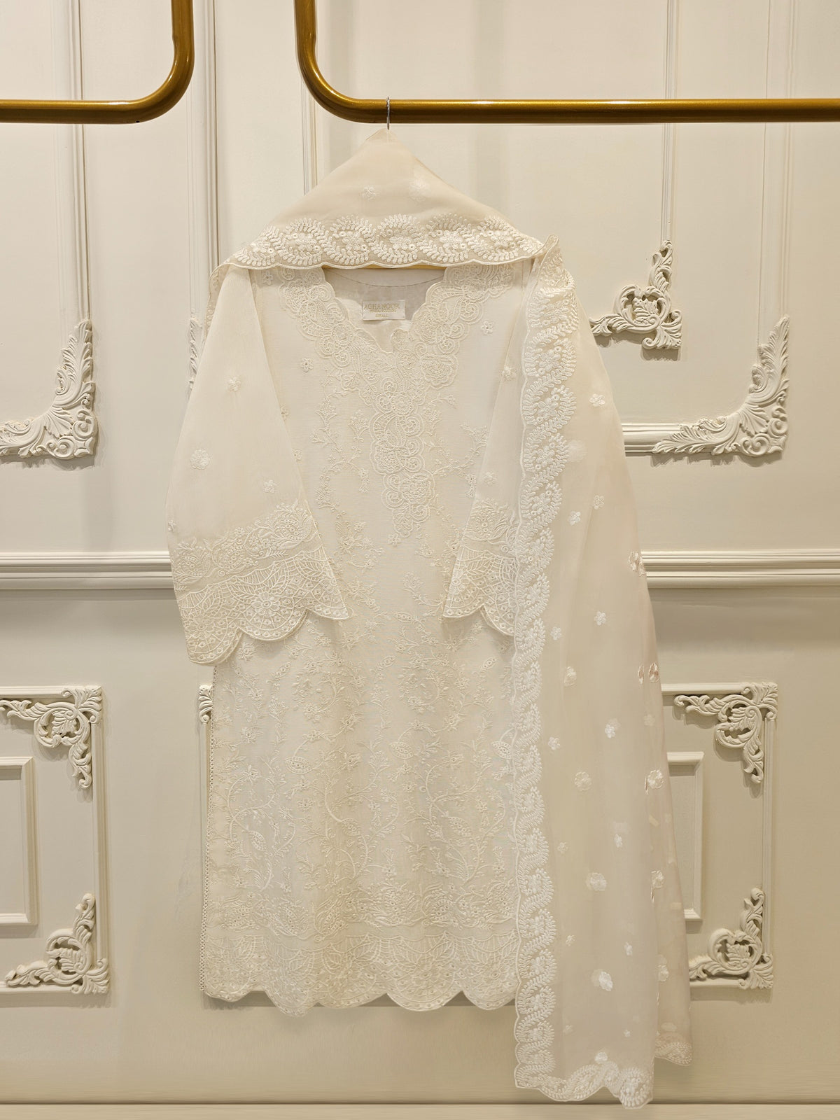 (Unstitched) 3 Piece - Pure Embroidered Cotton Net Suit S114058 Main image