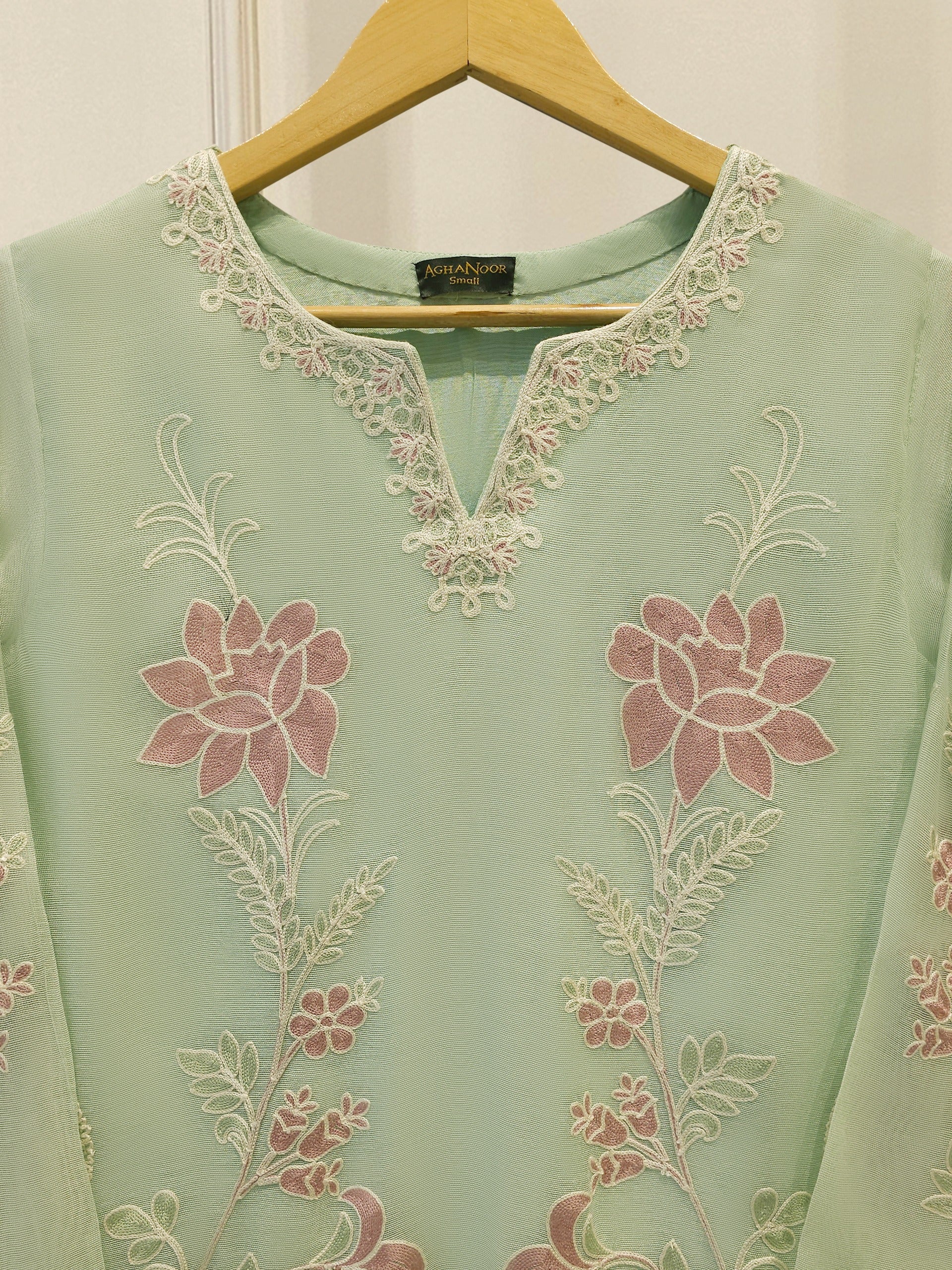 2 Piece - Pure Embroidered Cotton Net Suit S114052 Secondary image
