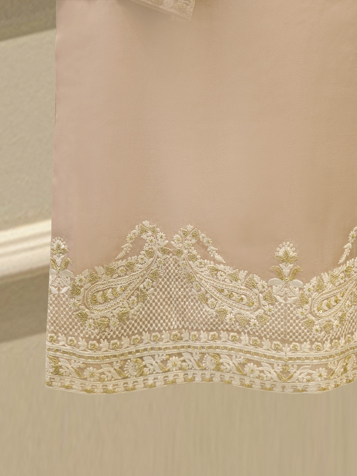 3 Piece - Pure Organza Embroidered Suit S114060