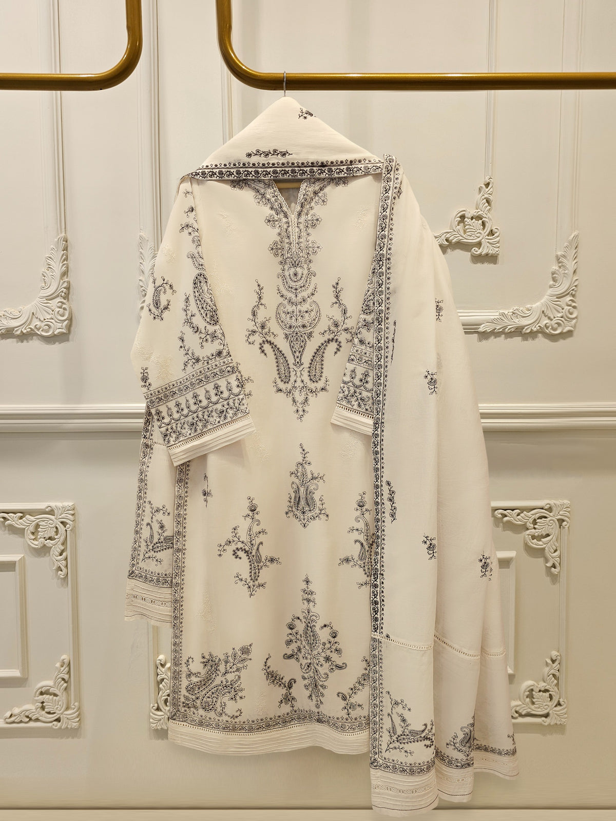 2 Piece - Embroidered Kora Cotton Suit  S114090
