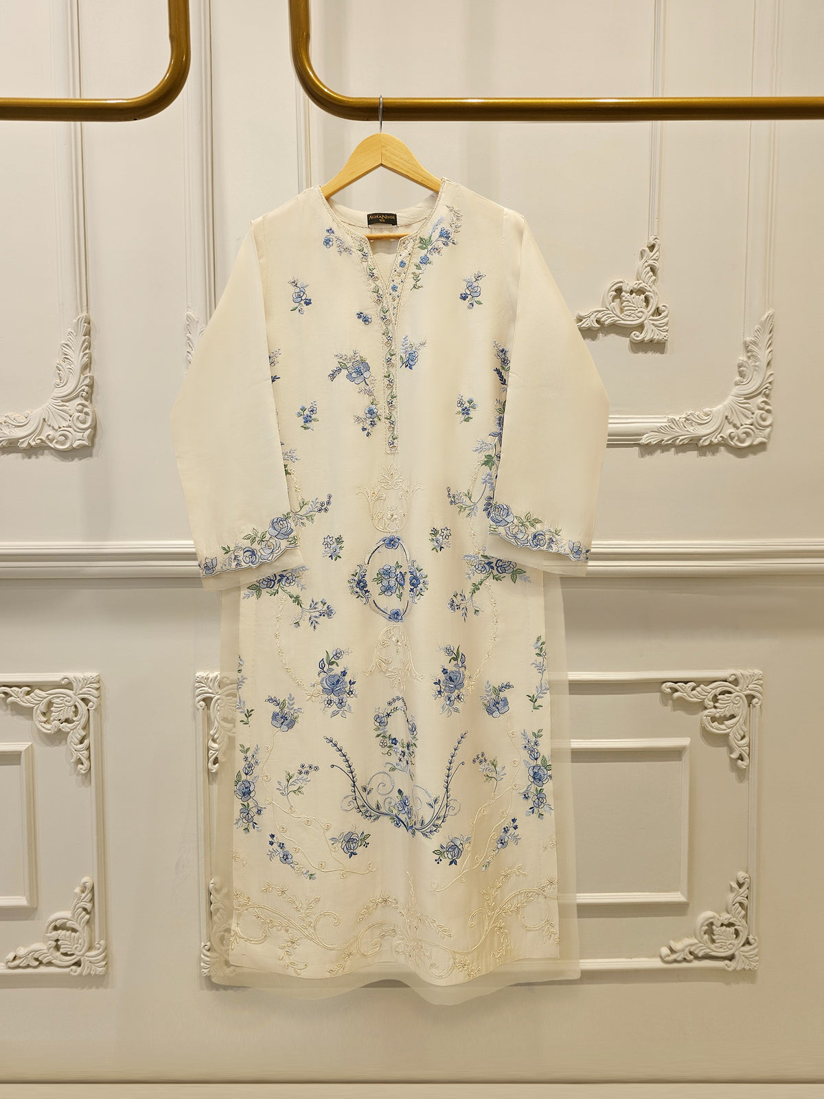 Pure Embroidered Sheesha Silk Shirt S114103
